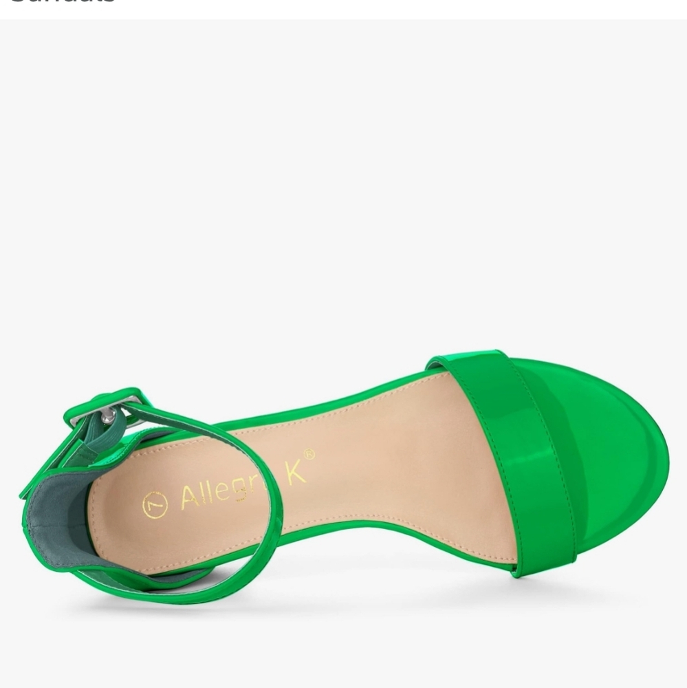 Allegra K Vibrant Green Patent Heels - Picture 6 of 6